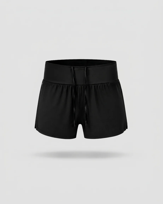 Pantaloneta de running SKUR 5AM 2 en 1 en negro, vista frontal